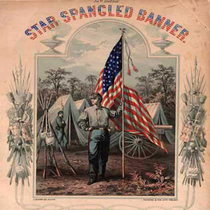 Cover of sheet music for "The Star-Spangled Banner" [words by Francis Scott Key], transcribed for piano by Ch. Voss, Philadelphia: G. Andre & Co., 1862. Photo Credit: Wikipedia