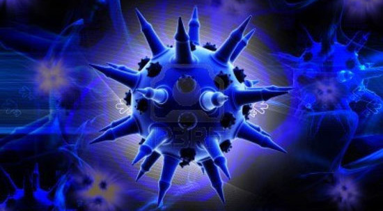 Digital illustration of flu virus