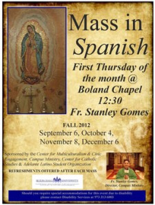 Mass conducted in Spanish in Maryland churches. Photo Credit: shu.educ